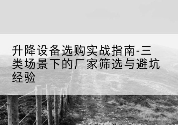 凌云移动式升降机厂家推荐-升降设备选购实战指南-三类场景下的厂家筛选与避坑经验