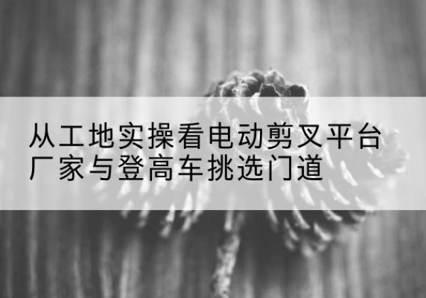 凌云电动剪叉升降平台厂家-从工地实操看电动剪叉平台厂家与登高车挑选门道